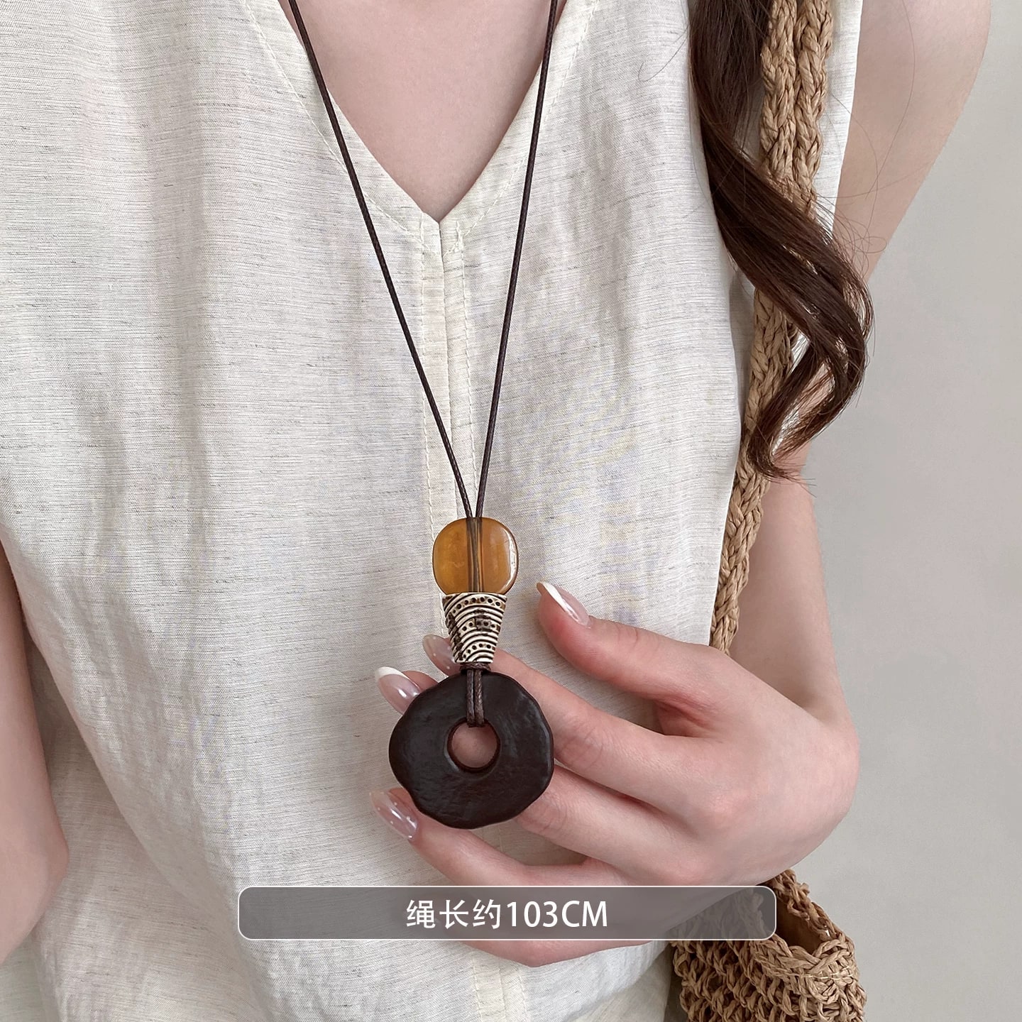 Vintage Brown Pendant Long Necklace — Fashion on G+ Market