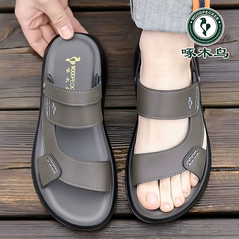 TUCANO Men's Leather Open-Toe Beach Sandals