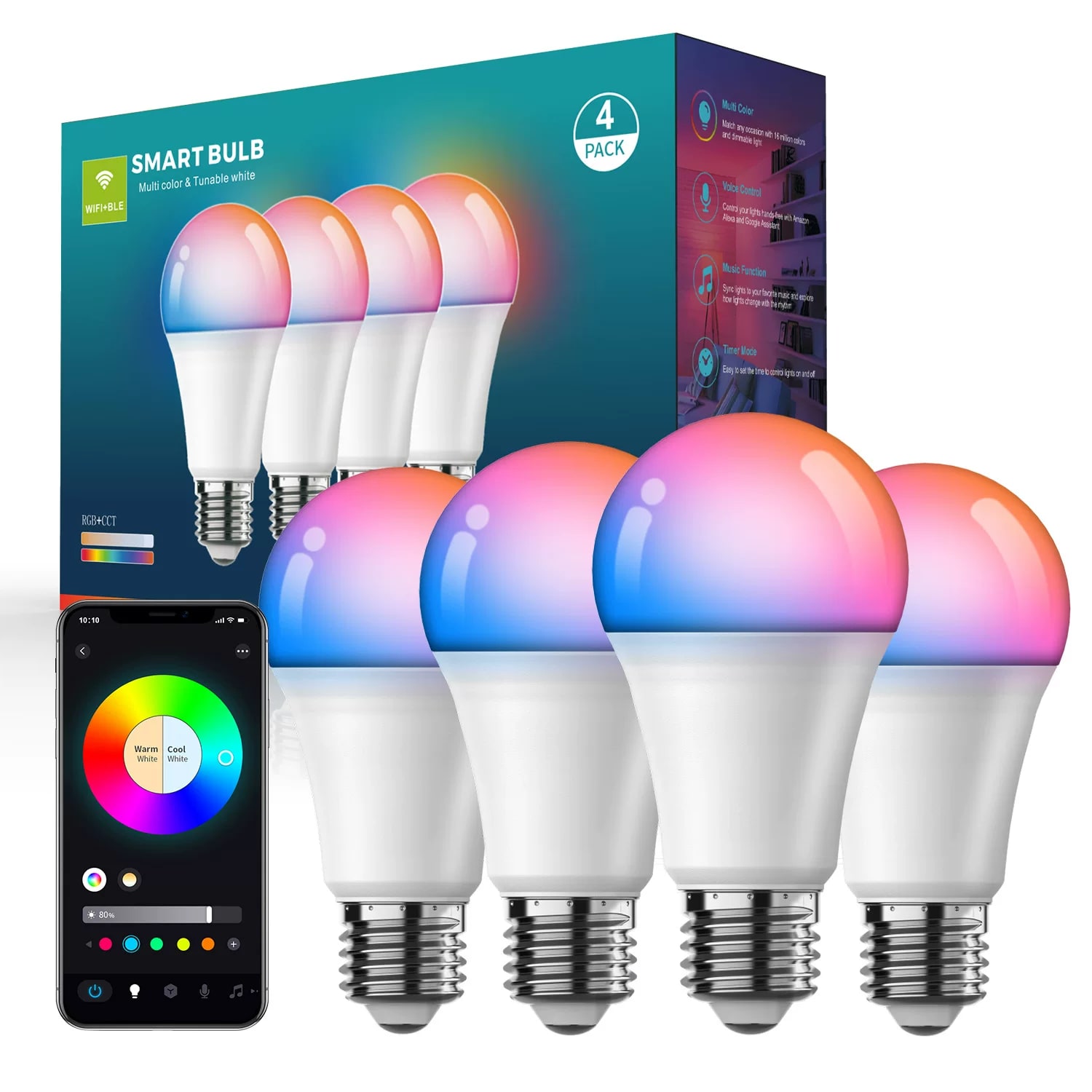 10W Wi-Fi Colour Smart Bulb photo 5