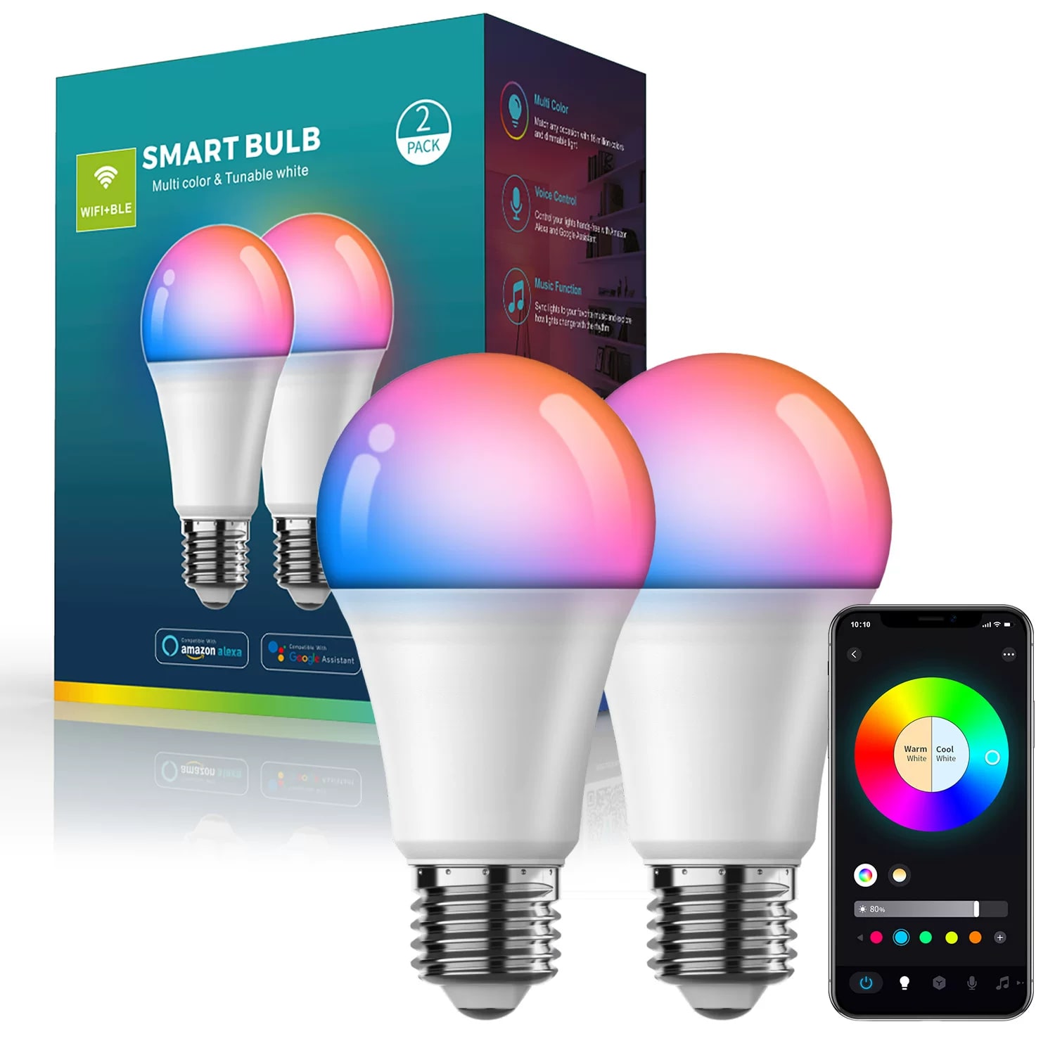 10W Wi-Fi Colour Smart Bulb photo 3