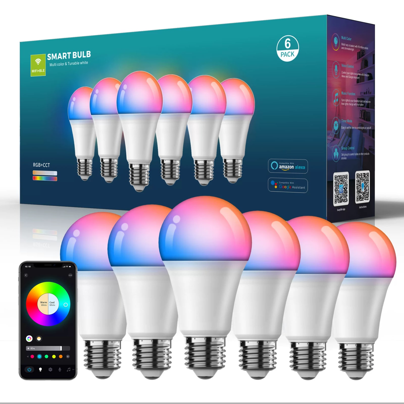 10W Wi-Fi Colour Smart Bulb photo 6