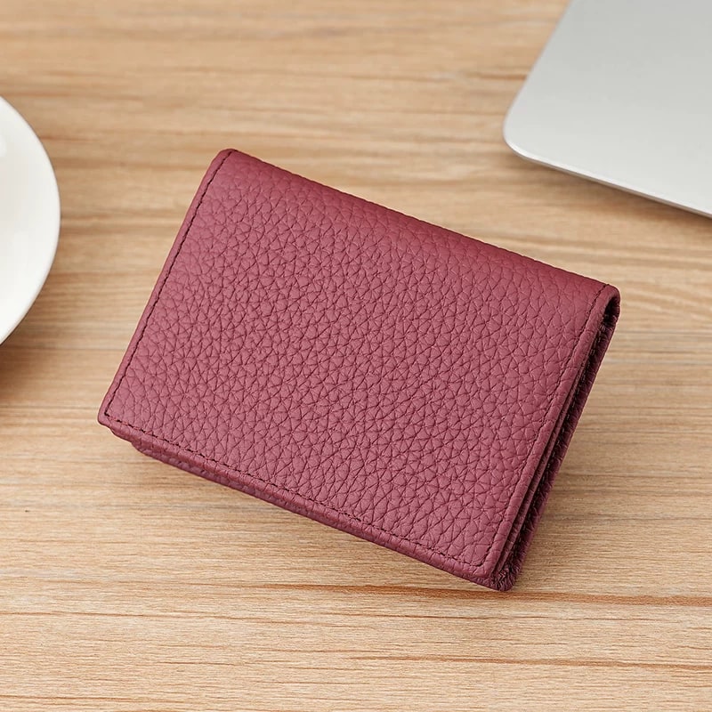 Top-Grain Leather Card and Business Card Holder photo 3