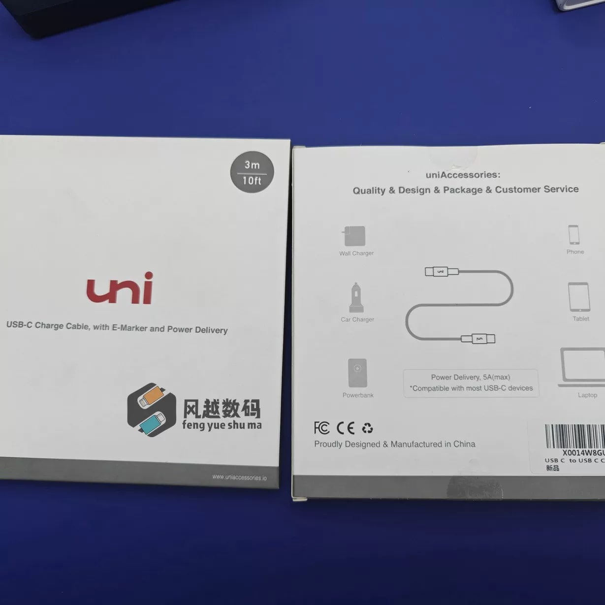 UNI 3m 5A 100W Braided USB-C to USB-C Fast Charging Cable photo 4