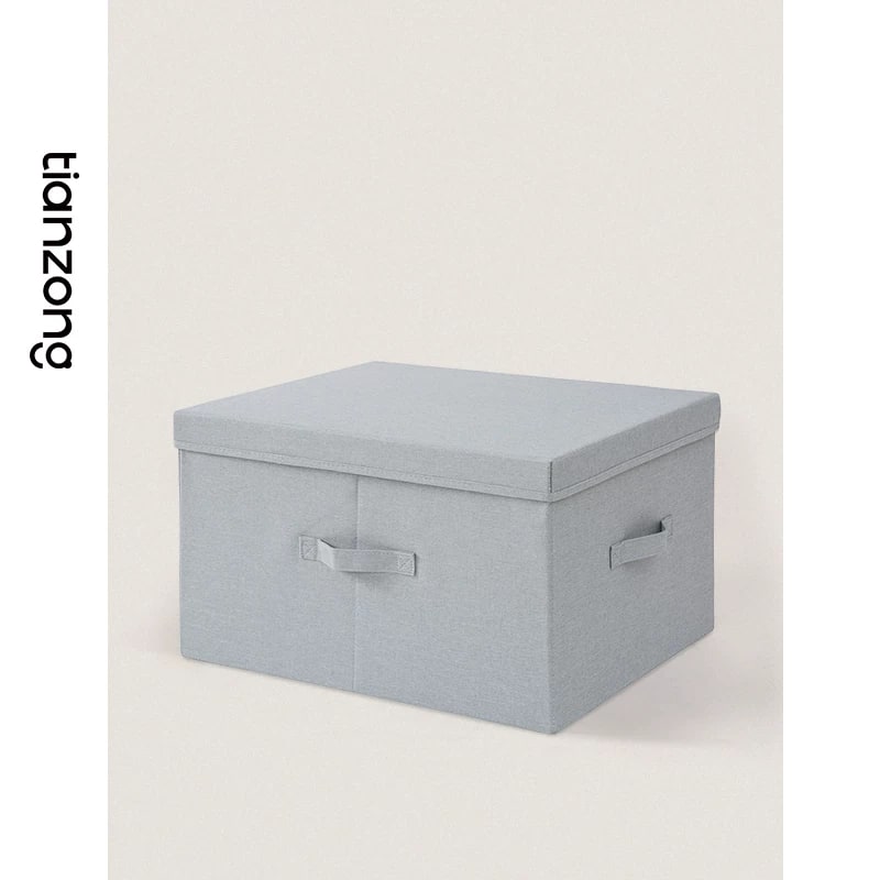 Foldable Fabric Clothes Storage Box with Lid photo 3