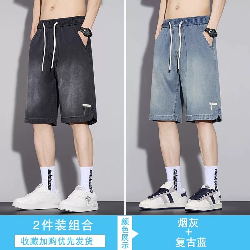 Men's Tencel Denim Shorts - Loose Fit Straight Leg photo 2