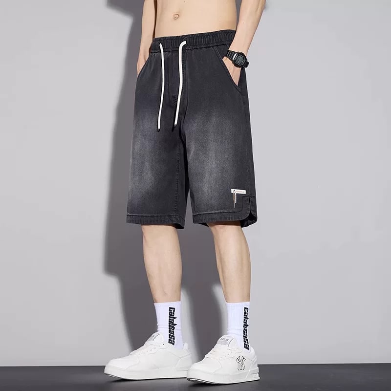 Men's Tencel Denim Shorts - Loose Fit Straight Leg photo 6