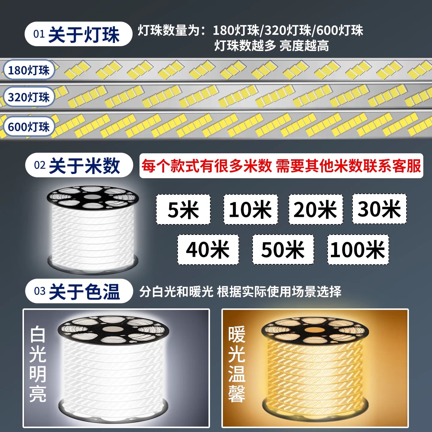 220V Mains COB LED Strip Light IP66 Outdoor Rated