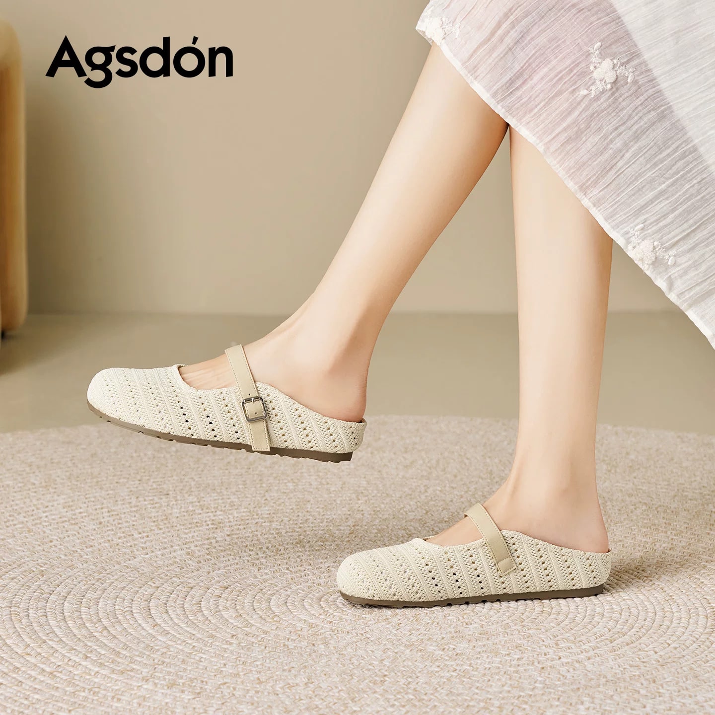 Agsdon Women's Knitted Closed-Toe Mules photo 5