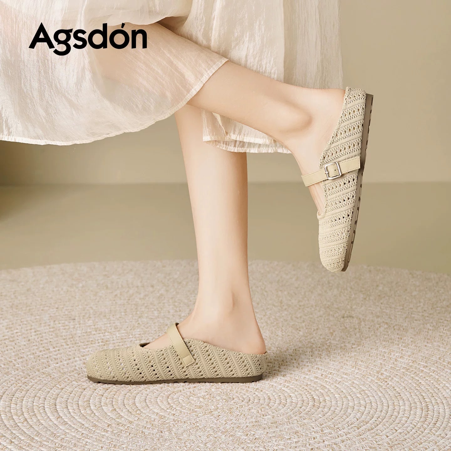 Agsdon Women's Knitted Closed-Toe Mules photo 6