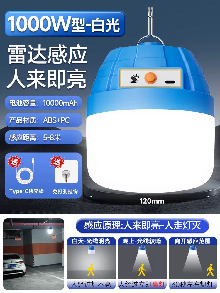Rechargeable Radar-Sensor Hanging LED Light