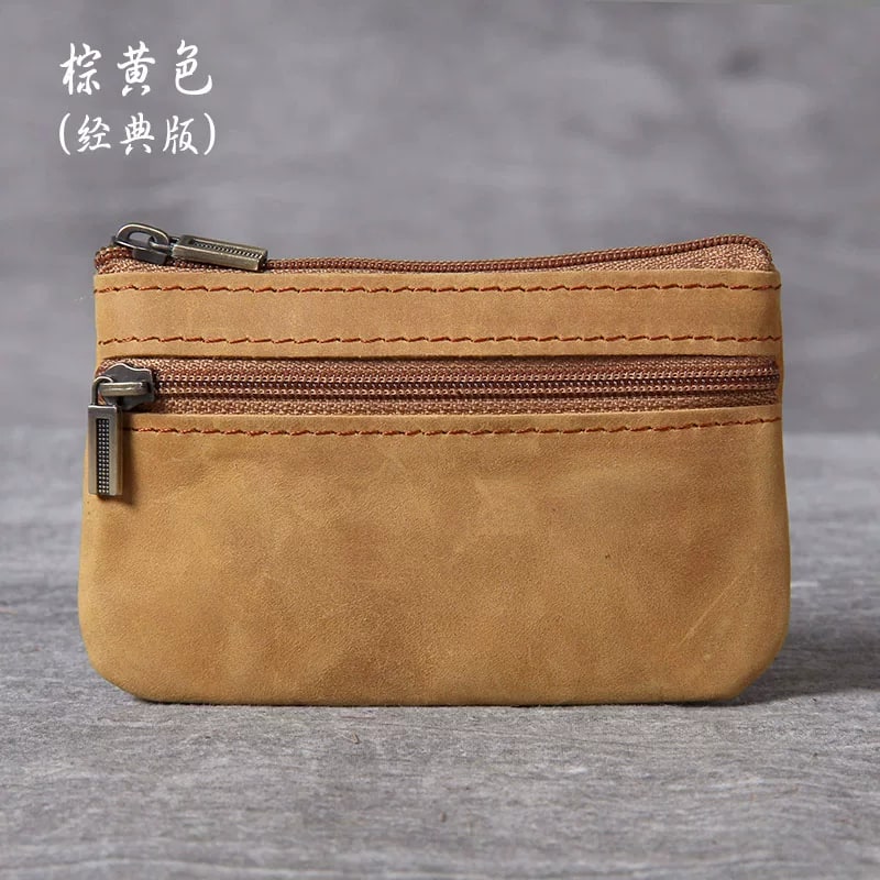 Full Grain Leather Mini Zip Pouch photo 2