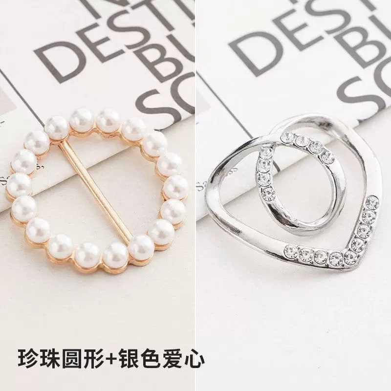Elegant Pearl and Rhinestone Scarf Buckle Shirt Hem Clip photo 2