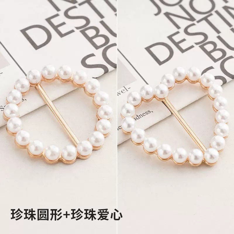 Elegant Pearl and Rhinestone Scarf Buckle Shirt Hem Clip — Fashion on G+ Market