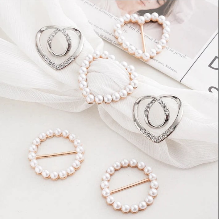 Elegant Pearl and Rhinestone Scarf Buckle Shirt Hem Clip — Fashion on G+ Market