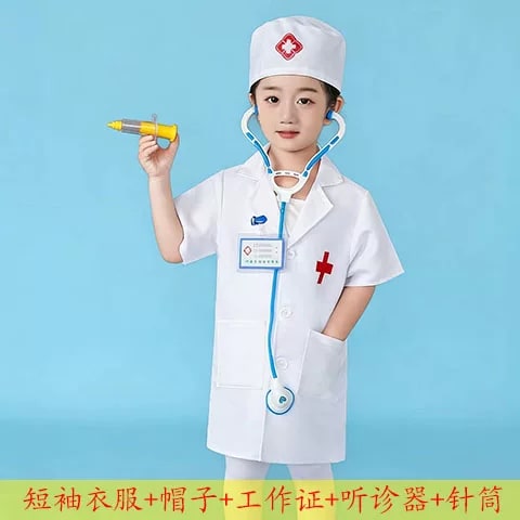 Kids Doctor or Nurse Role Play Costume Set photo 5