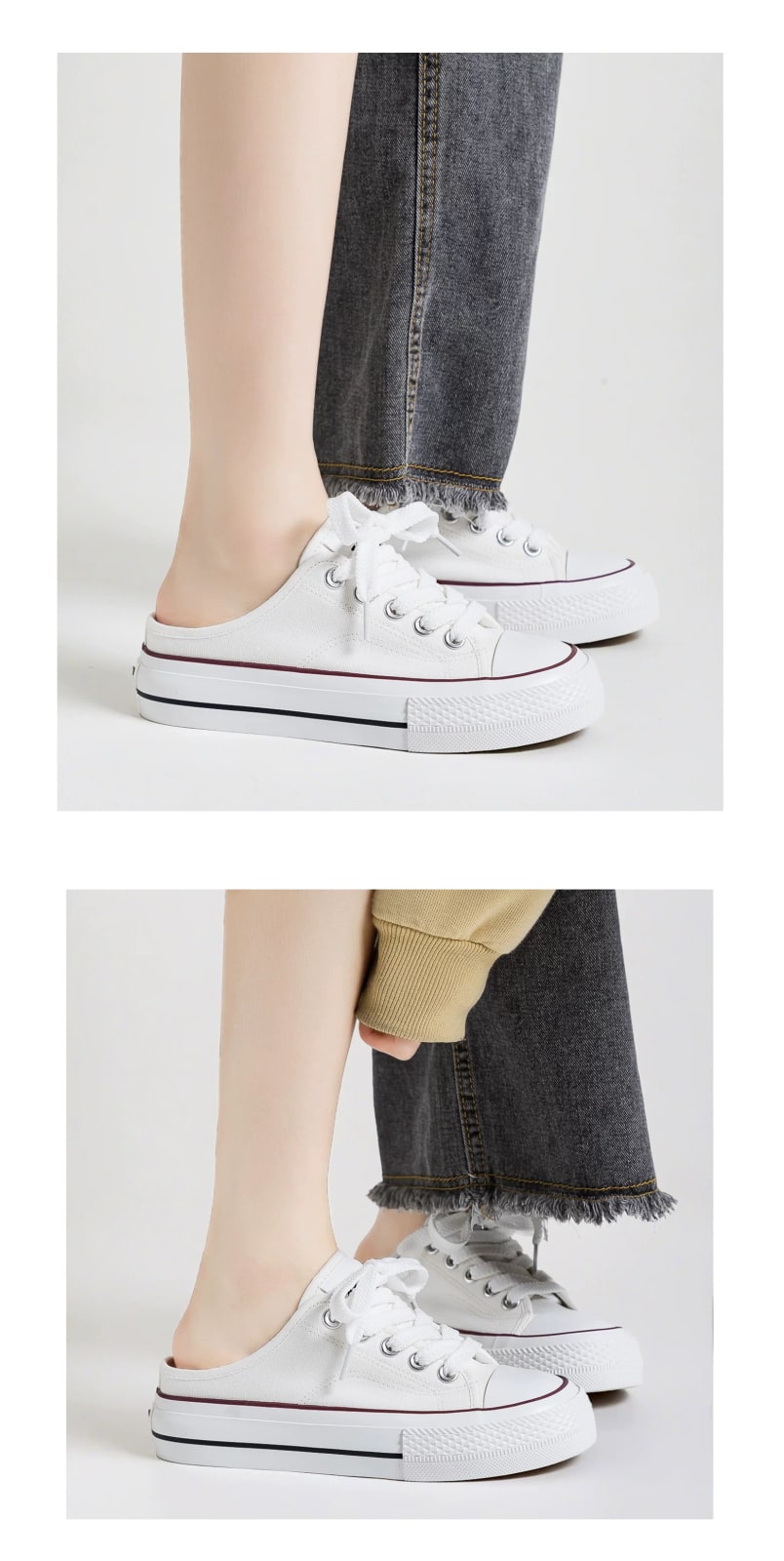 Warrior Womens Canvas Slip-On Trainers with Hidden Heel photo 3