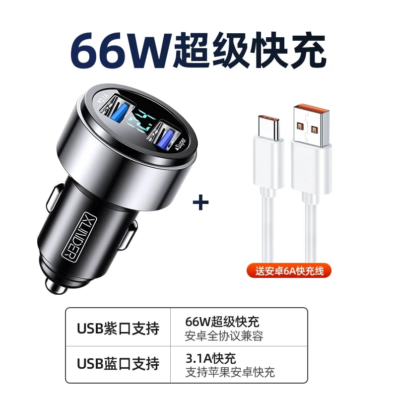 66W Dual-Port Fast Car Charger for 12V and 24V Sockets photo 6