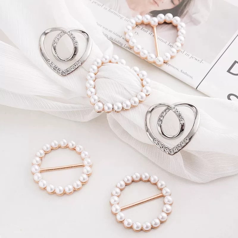 Pearl Shirt-Knot Clips and Scarf Buckles Set photo 3