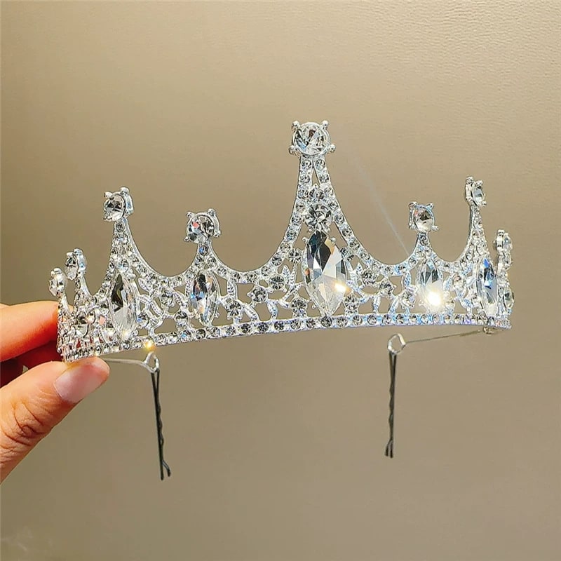 Crystal Crown Tiara and Hair Comb Set photo 6