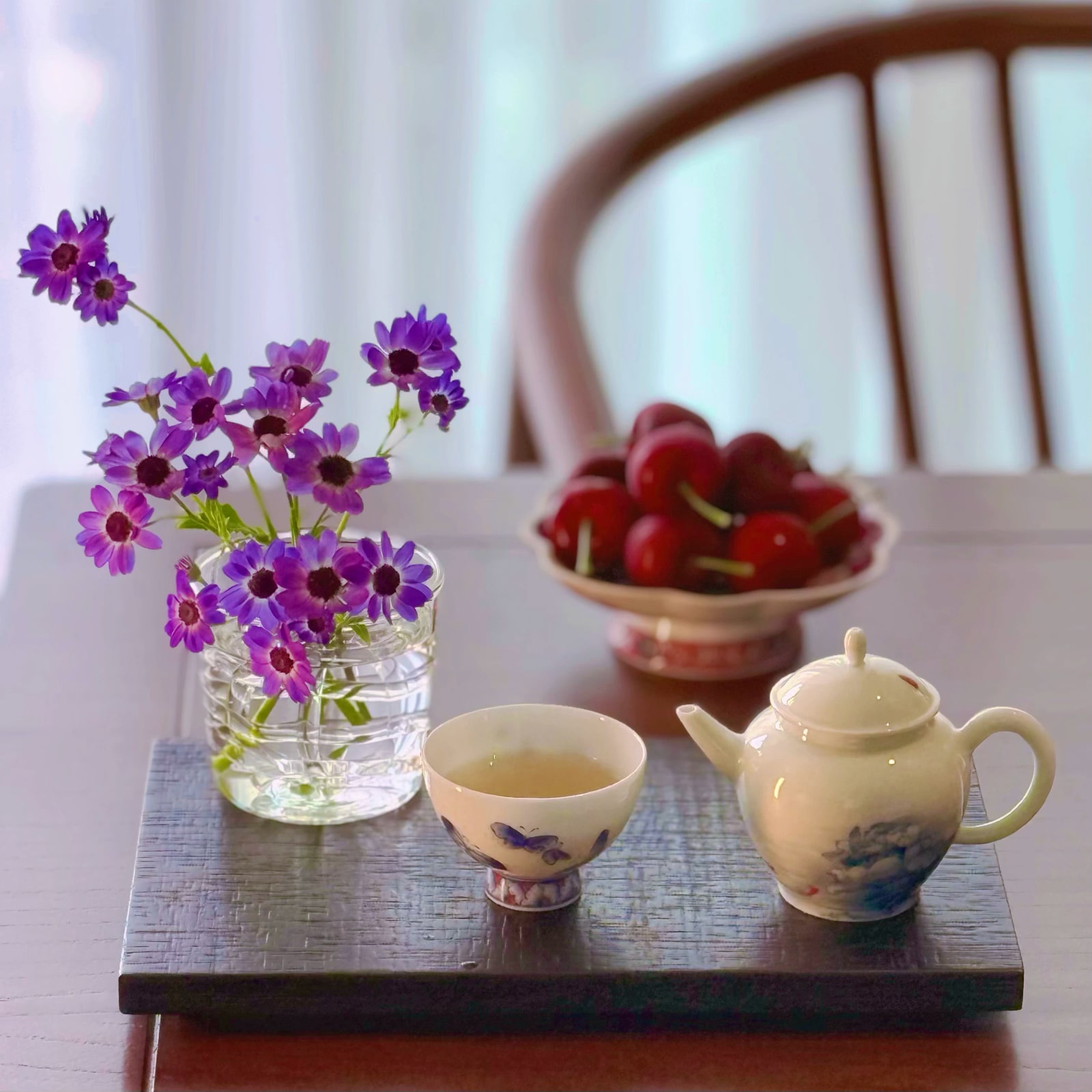 Glass Flower Frog and Vase Arranging Set photo 2