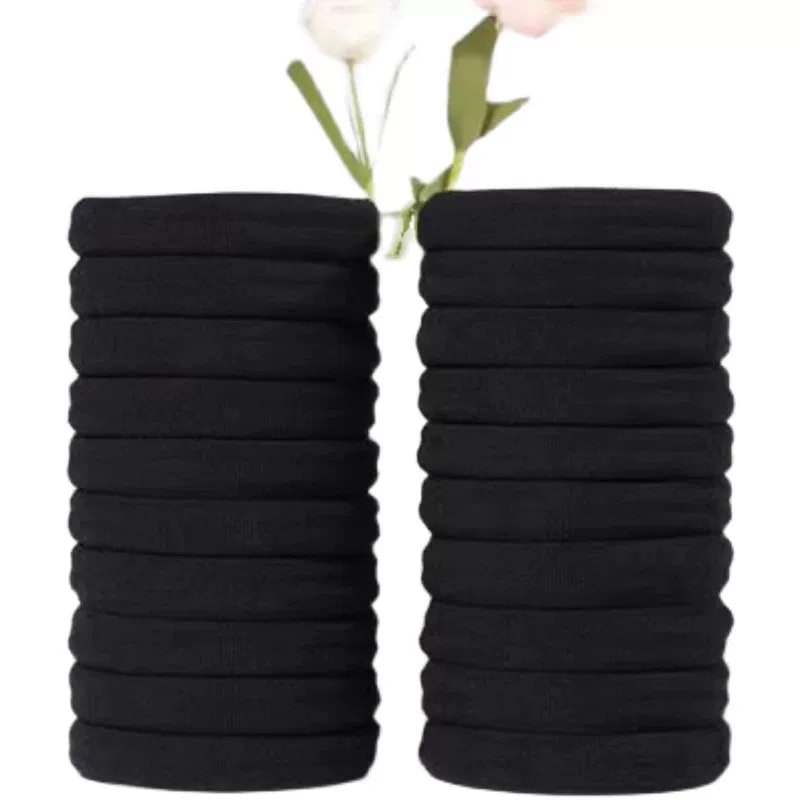 Seamless High-Stretch Black Hair Ties photo 5