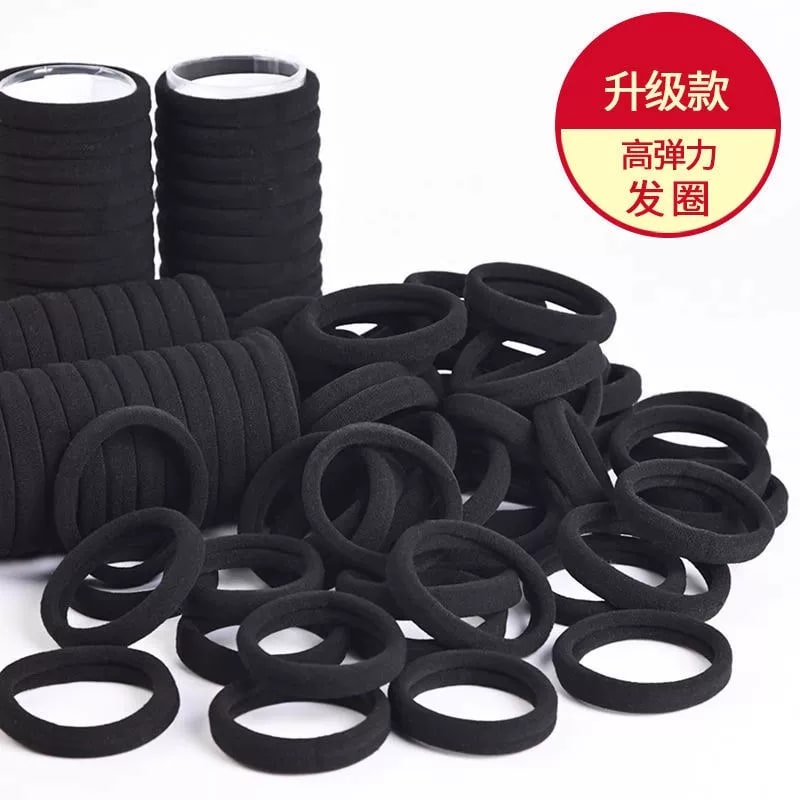 Seamless High-Stretch Black Hair Ties photo 2