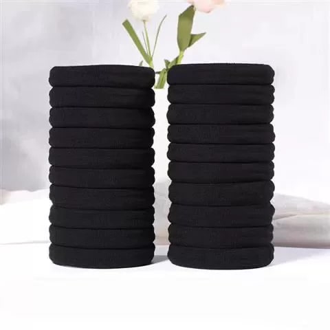 Seamless High-Stretch Black Hair Ties photo 4