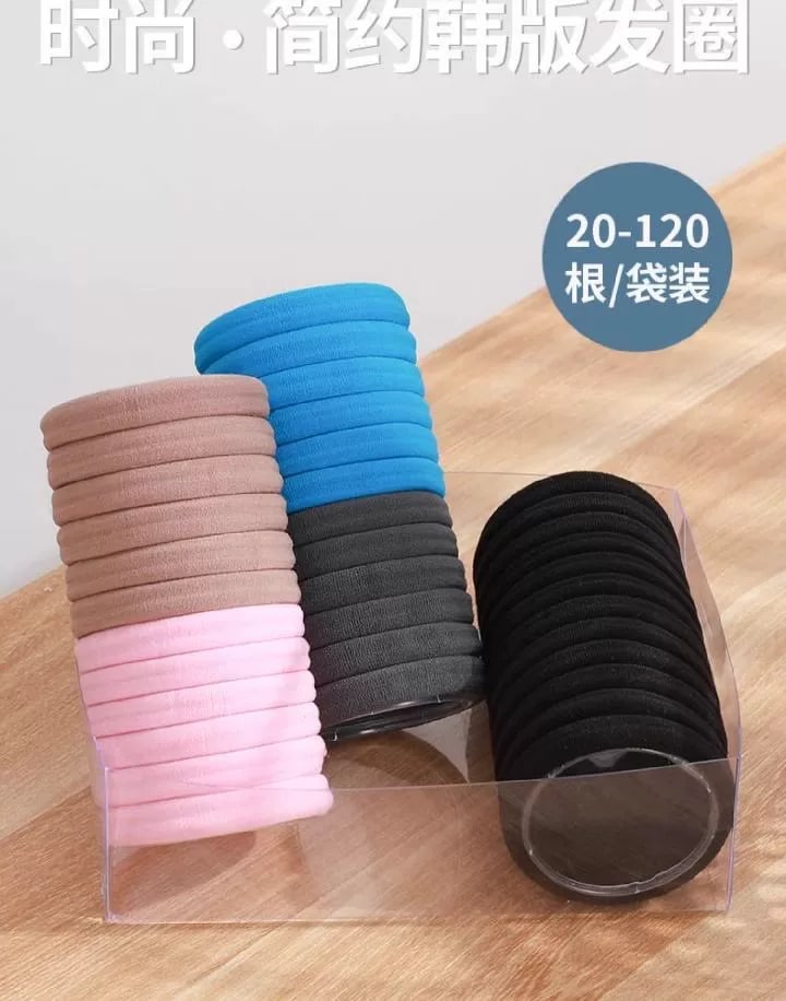Seamless High-Stretch Black Hair Ties photo 6