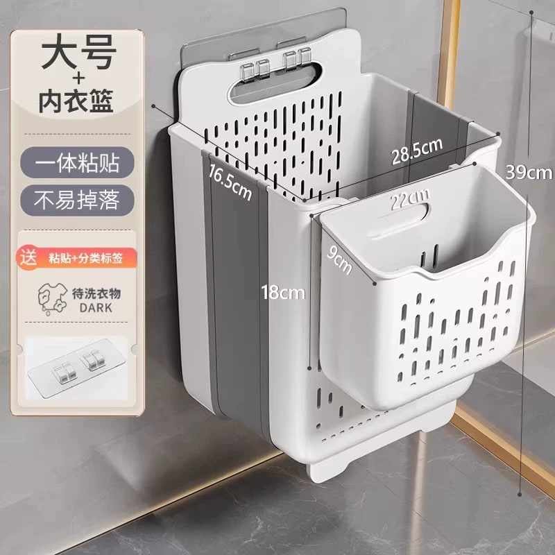 Foldable Wall-Hung Laundry Basket photo 3