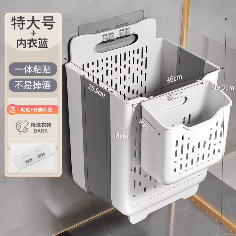 Foldable Wall-Hung Laundry Basket photo 4