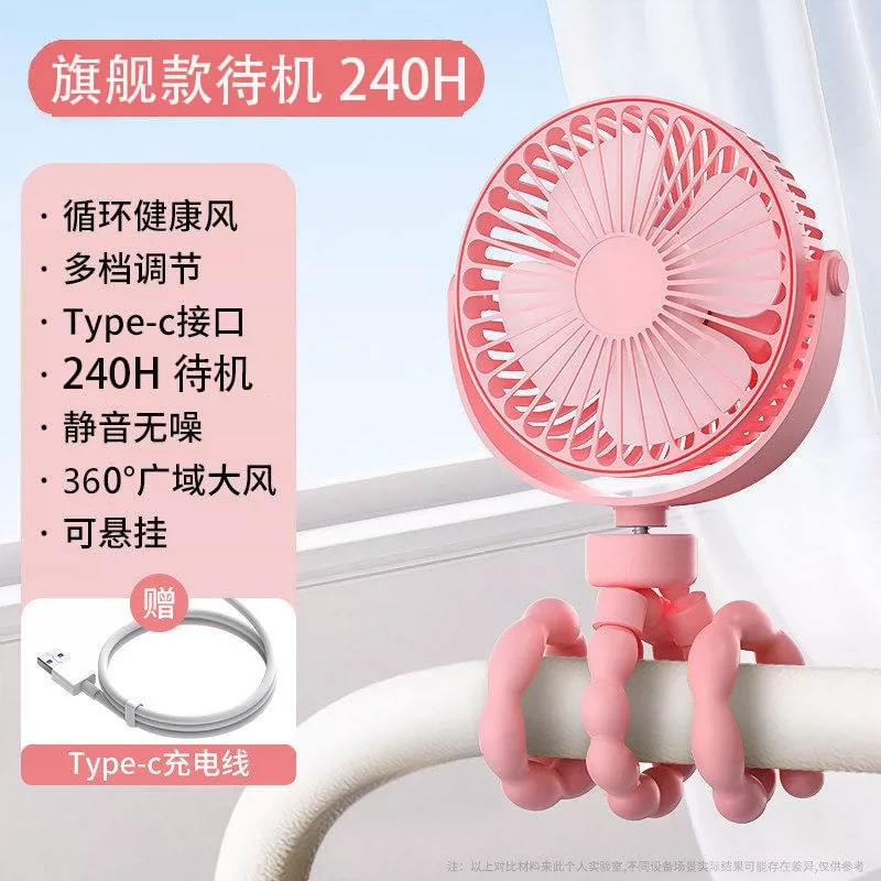 Portable Clip-On Octopus Fan with Bendable Tripod Legs photo 6