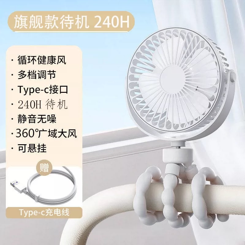 Portable Clip-On Octopus Fan with Bendable Tripod Legs photo 4