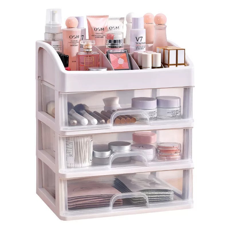 Clear Three-Drawer Cosmetic and Jewellery Organiser photo 5
