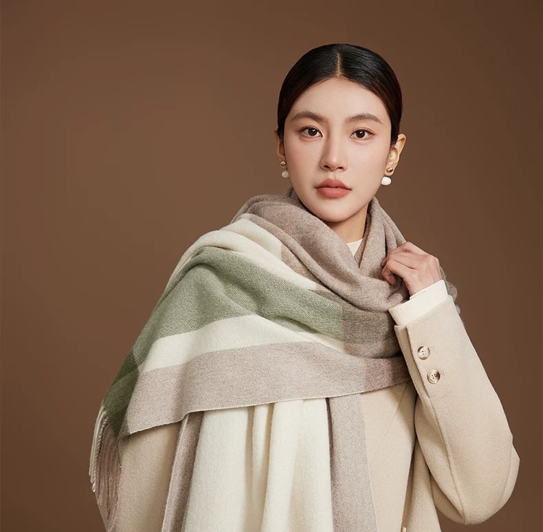 Shanghai Story Checked Lambswool Winter Scarf — Fashion on G+ Market