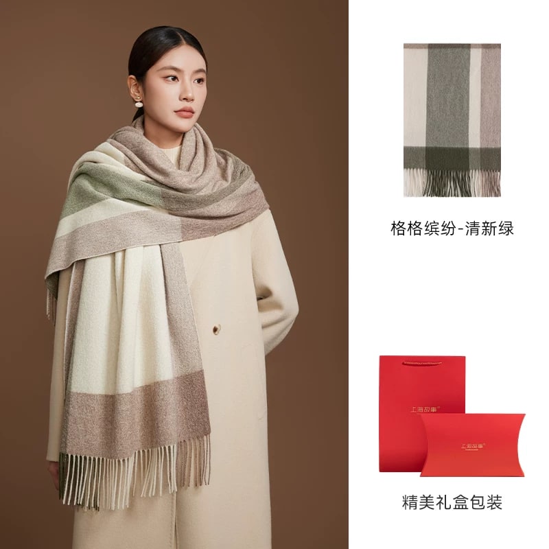 Shanghai Story Checked Lambswool Winter Scarf — Fashion on G+ Market