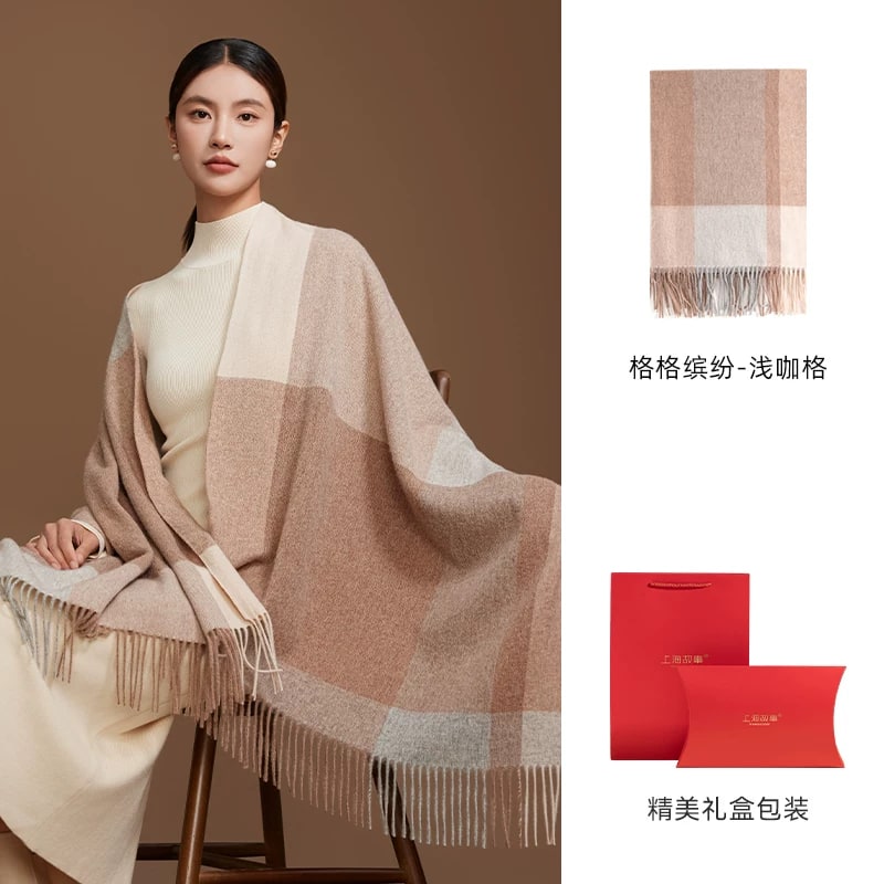 Shanghai Story Checked Lambswool Winter Scarf photo 4