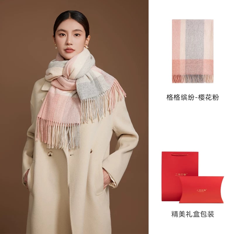 Shanghai Story Checked Lambswool Winter Scarf photo 3