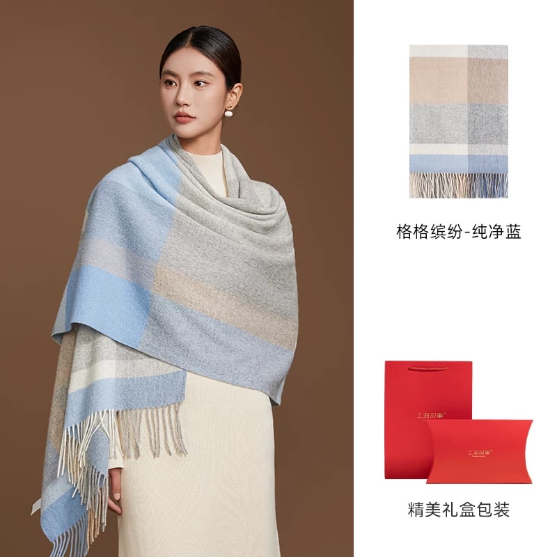 Shanghai Story Checked Lambswool Winter Scarf photo 2