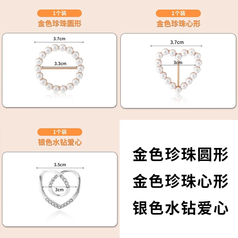 Pearl and Rhinestone Scarf and Shirt Knot Buckles