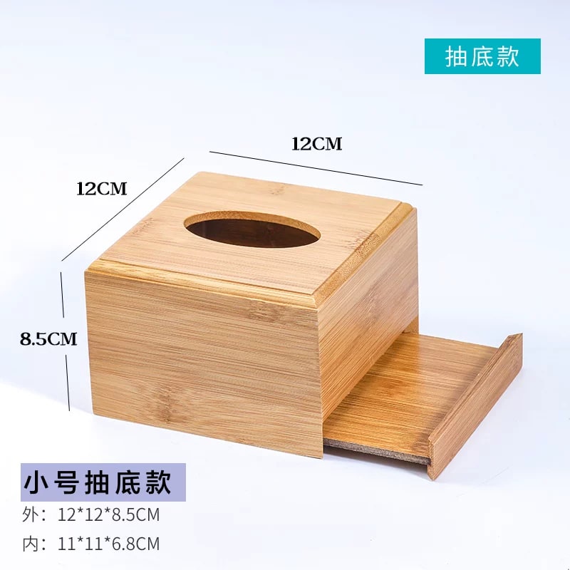 Bamboo Tissue Box and Table Organiser photo 2