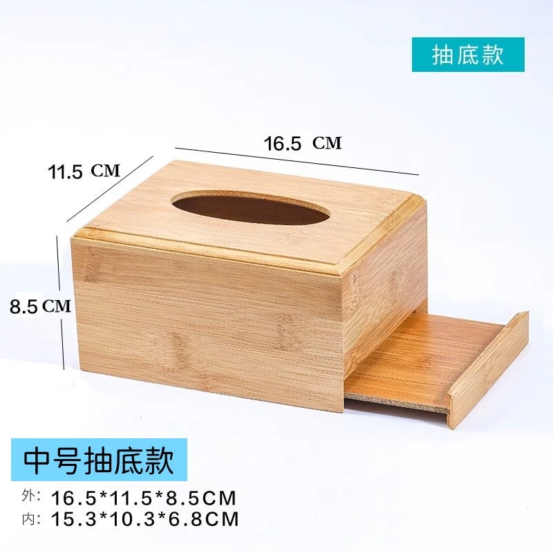 Bamboo Tissue Box and Table Organiser photo 4