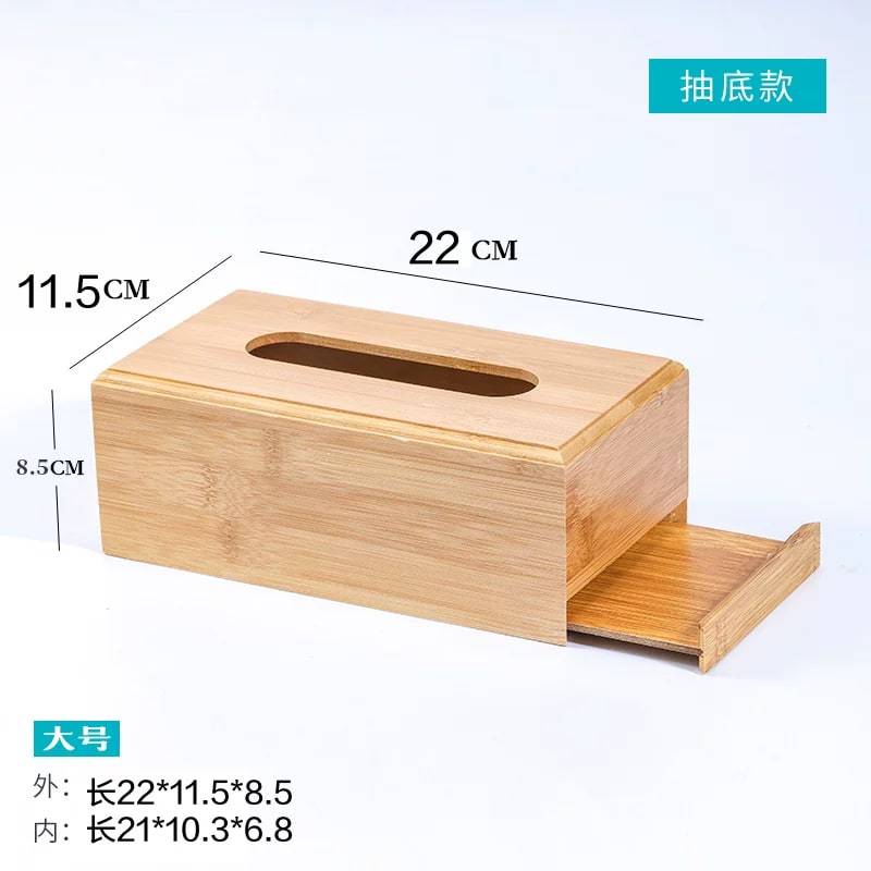 Bamboo Tissue Box and Table Organiser photo 6