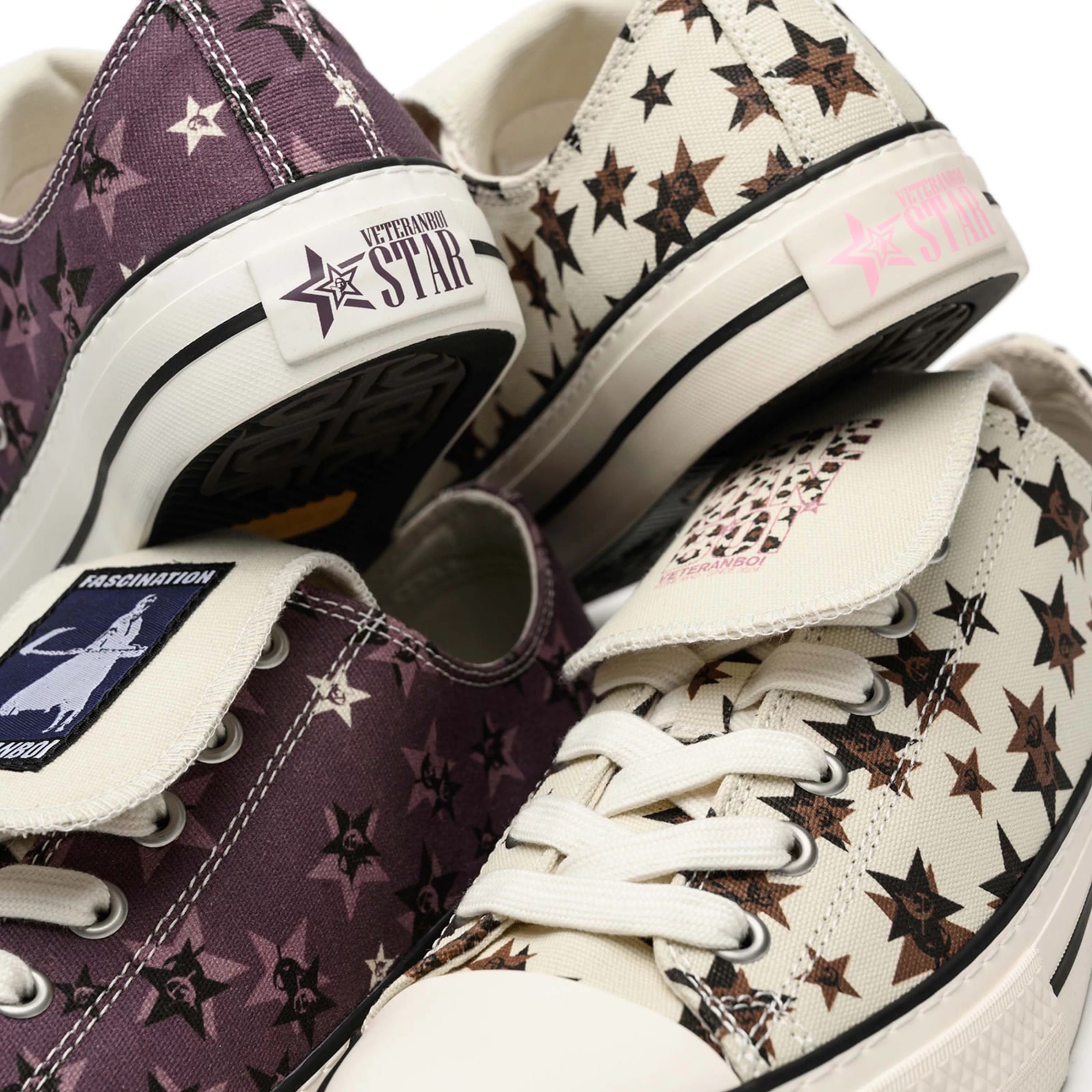 VETERANBOI Leopard Star Print Canvas Trainers photo 5