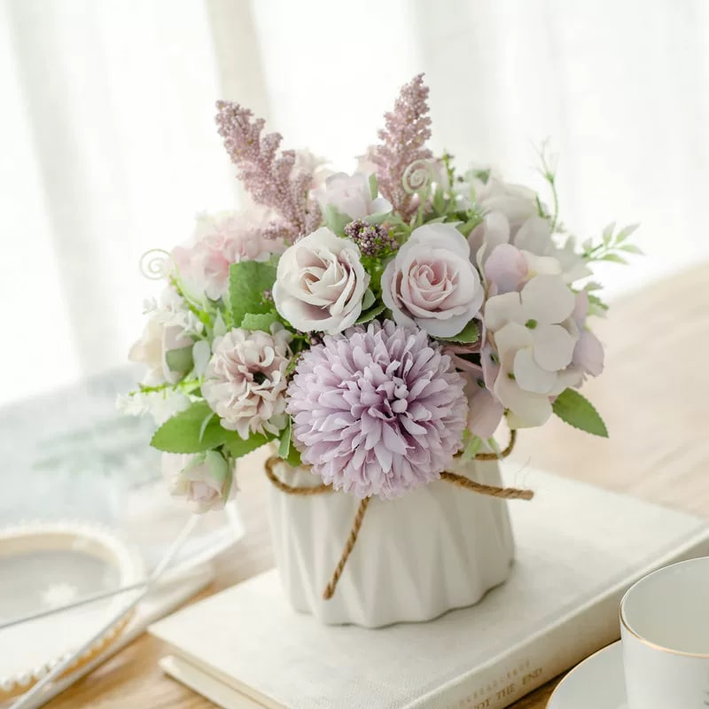 Artificial Flower Arrangement with Vase photo 6