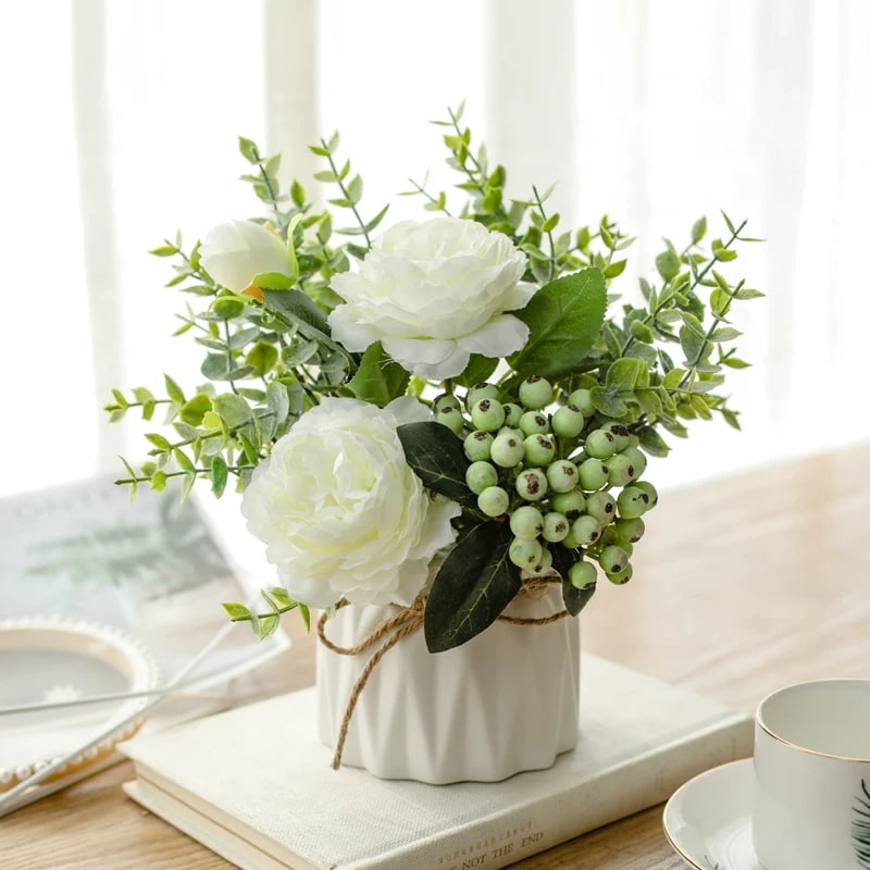 Artificial Flower Arrangement with Vase