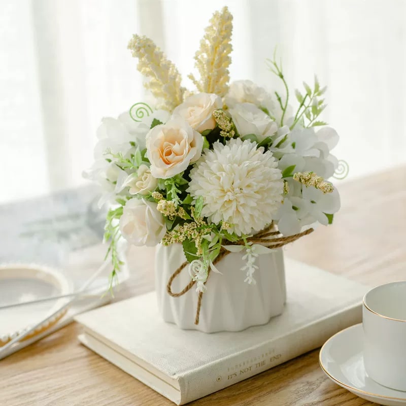 Artificial Flower Arrangement with Vase photo 5