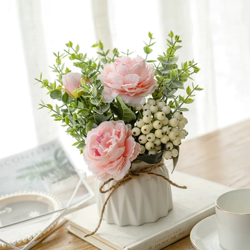 Artificial Flower Arrangement with Vase photo 2