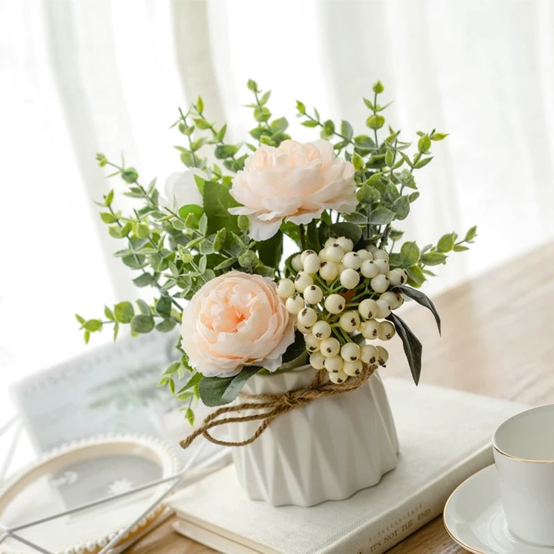 Artificial Flower Arrangement with Vase photo 3