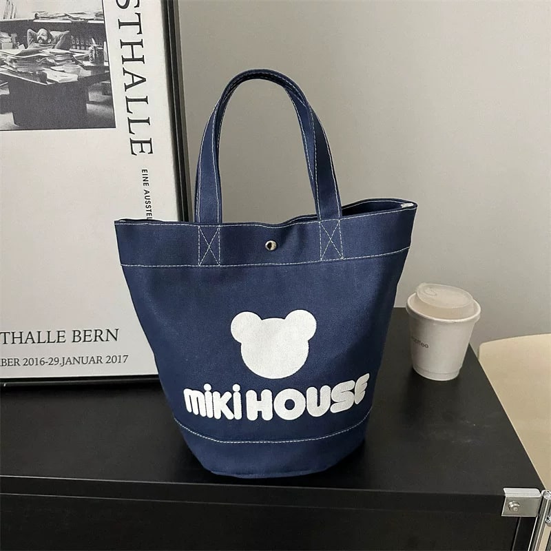 Canvas Lunch Tote Bag with Cartoon Prints photo 3