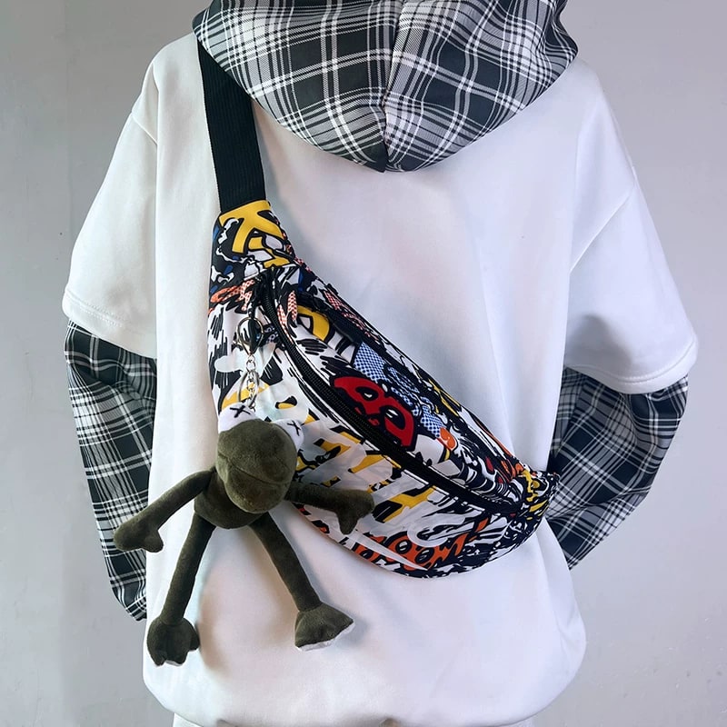 Printed Canvas Sling Chest Bag photo 6